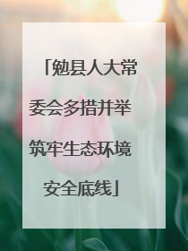 勉县人大常委会多措并举筑牢生态环境安全底线