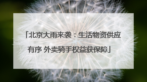 北京大雨来袭：生活物资供应有序 外卖骑手权益获保障