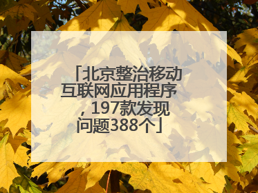 北京整治移动互联网应用程序，197款发现问题388个