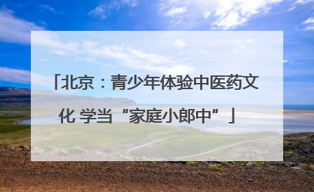 北京：青少年体验中医药文化 学当“家庭小郎中”
