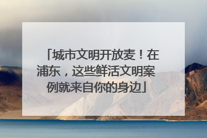城市文明开放麦！在浦东，这些鲜活文明案例就来自你的身边