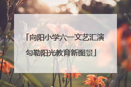 向阳小学六一文艺汇演勾勒阳光教育新图景