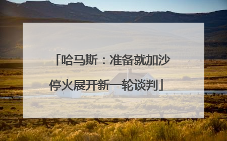 哈马斯：准备就加沙停火展开新一轮谈判