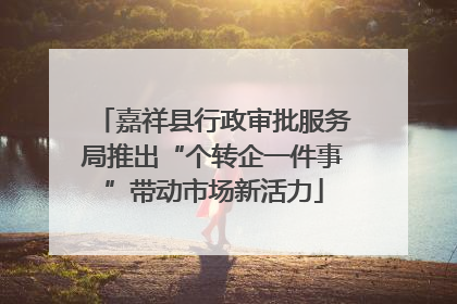 嘉祥县行政审批服务局推出“个转企一件事”带动市场新活力