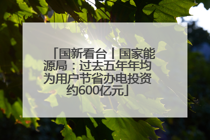 国新看台丨国家能源局：过去五年年均为用户节省办电投资约600亿元