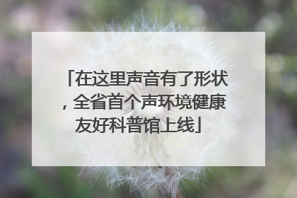 在这里声音有了形状，全省首个声环境健康友好科普馆上线