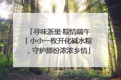 寻味浙里·粽情端午丨小小一枚开化碱水粽，守护那份浓浓乡情