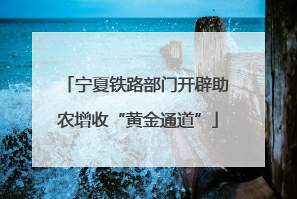 宁夏铁路部门开辟助农增收“黄金通道”