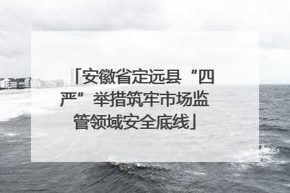 安徽省定远县“四严”举措筑牢市场监管领域安全底线