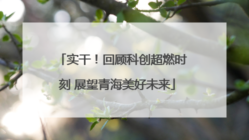 实干！回顾科创超燃时刻 展望青海美好未来