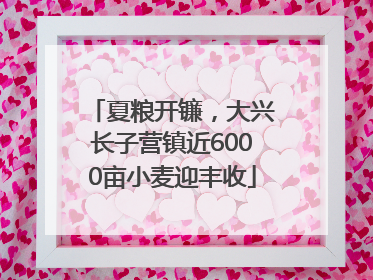 夏粮开镰，大兴长子营镇近6000亩小麦迎丰收