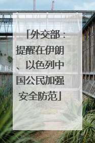 外交部：提醒在伊朗、以色列中国公民加强安全防范