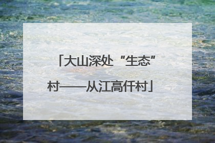 大山深处“生态”村——从江高仟村