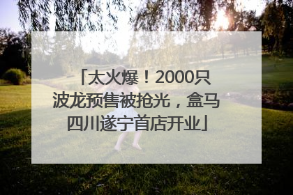 太火爆！2000只波龙预售被抢光，盒马四川遂宁首店开业