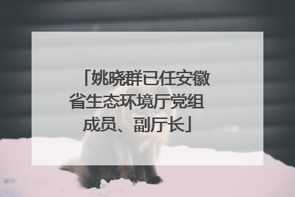 姚晓群已任安徽省生态环境厅党组成员、副厅长