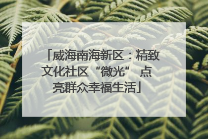 威海南海新区：精致文化社区“微光” 点亮群众幸福生活