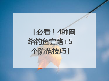 必看！4种网络钓鱼套路+5个防范技巧