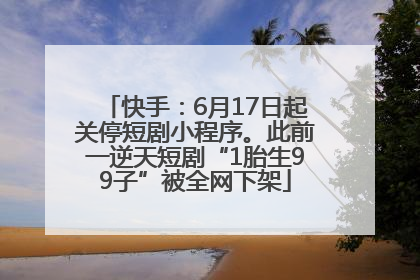 快手：6月17日起关停短剧小程序。此前一逆天短剧“1胎生99子”被全网下架