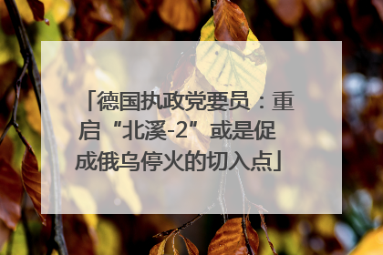 德国执政党要员：重启“北溪-2”或是促成俄乌停火的切入点