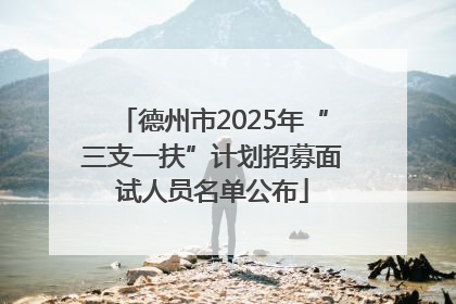 德州市2025年“三支一扶”计划招募面试人员名单公布