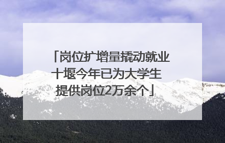 岗位扩增量撬动就业 十堰今年已为大学生提供岗位2万余个