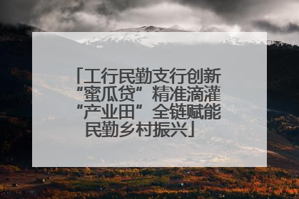 工行民勤支行创新“蜜瓜贷”精准滴灌“产业田”全链赋能民勤乡村振兴