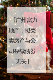 广州富力地产：拟变卖房产与公司存续债券无关