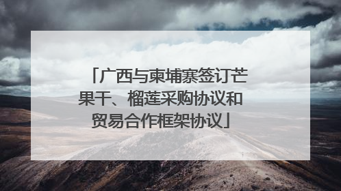 广西与柬埔寨签订芒果干、榴莲采购协议和贸易合作框架协议