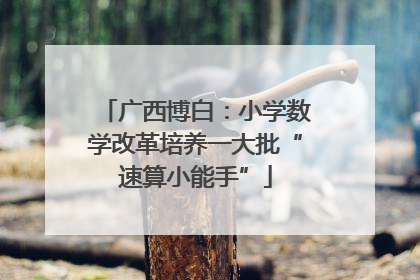 广西博白：小学数学改革培养一大批“速算小能手”