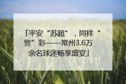平安“苏超”，同样“警”彩——常州3.6万余名球迷畅享盛宴
