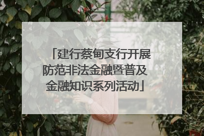 建行蔡甸支行开展防范非法金融暨普及金融知识系列活动
