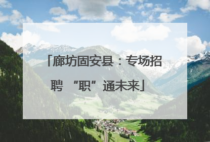 廊坊固安县：专场招聘 “职”通未来