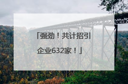 强劲！共计招引企业632家！