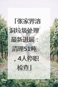 张家界溶洞垃圾处理最新进展：清理51吨，4人停职检查
