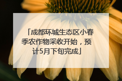 成都环城生态区小春季农作物采收开始，预计5月下旬完成