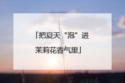 把夏天“泡”进茉莉花香气里