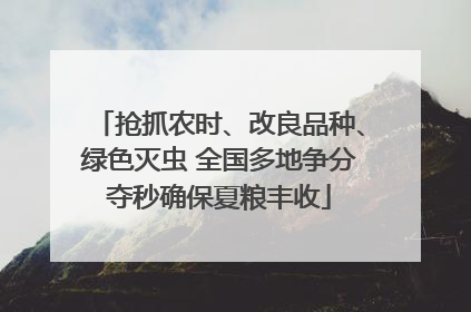 抢抓农时、改良品种、绿色灭虫 全国多地争分夺秒确保夏粮丰收