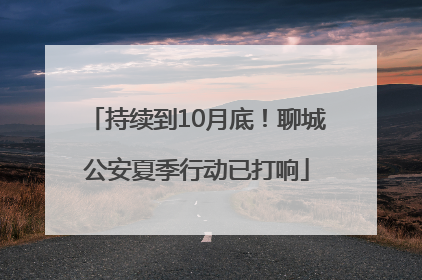 持续到10月底！聊城公安夏季行动已打响