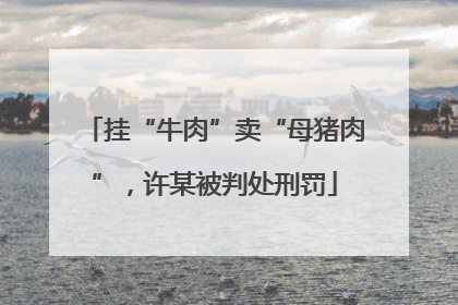 挂“牛肉”卖“母猪肉”，许某被判处刑罚