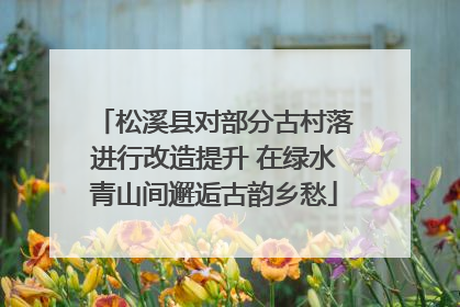 松溪县对部分古村落进行改造提升 在绿水青山间邂逅古韵乡愁