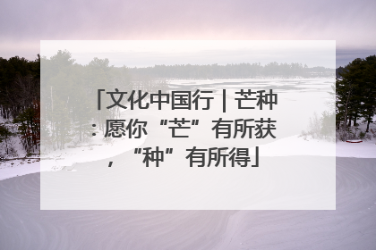 文化中国行｜芒种：愿你“芒”有所获，“种”有所得