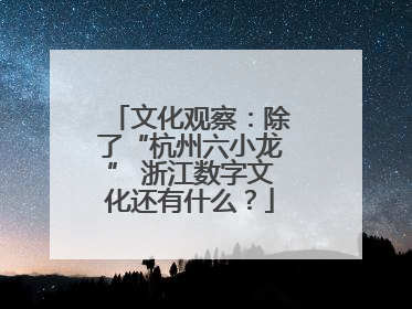 文化观察：除了“杭州六小龙” 浙江数字文化还有什么？