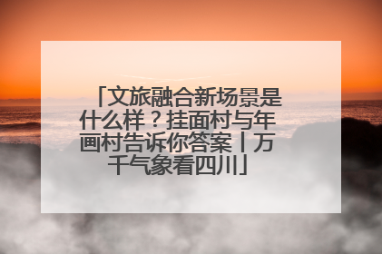 文旅融合新场景是什么样？挂面村与年画村告诉你答案丨万千气象看四川