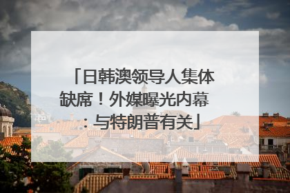日韩澳领导人集体缺席！外媒曝光内幕：与特朗普有关