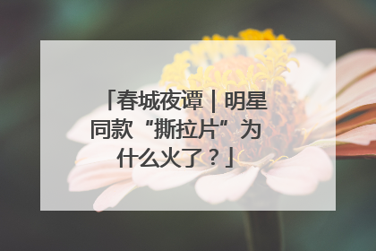 春城夜谭｜明星同款“撕拉片”为什么火了？