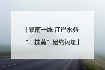 暴雨一线 江岸水务“一抹黄”始终闪耀