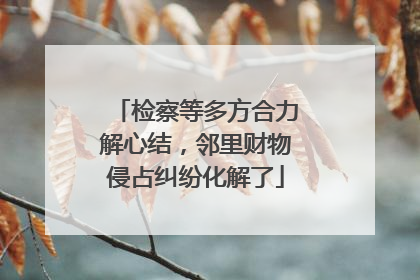 检察等多方合力解心结，邻里财物侵占纠纷化解了