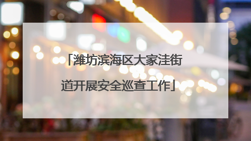 潍坊滨海区大家洼街道开展安全巡查工作