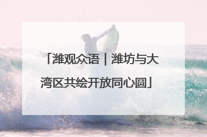 潍观众语｜潍坊与大湾区共绘开放同心圆