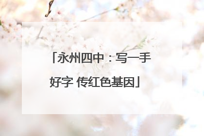 永州四中：写一手好字 传红色基因
